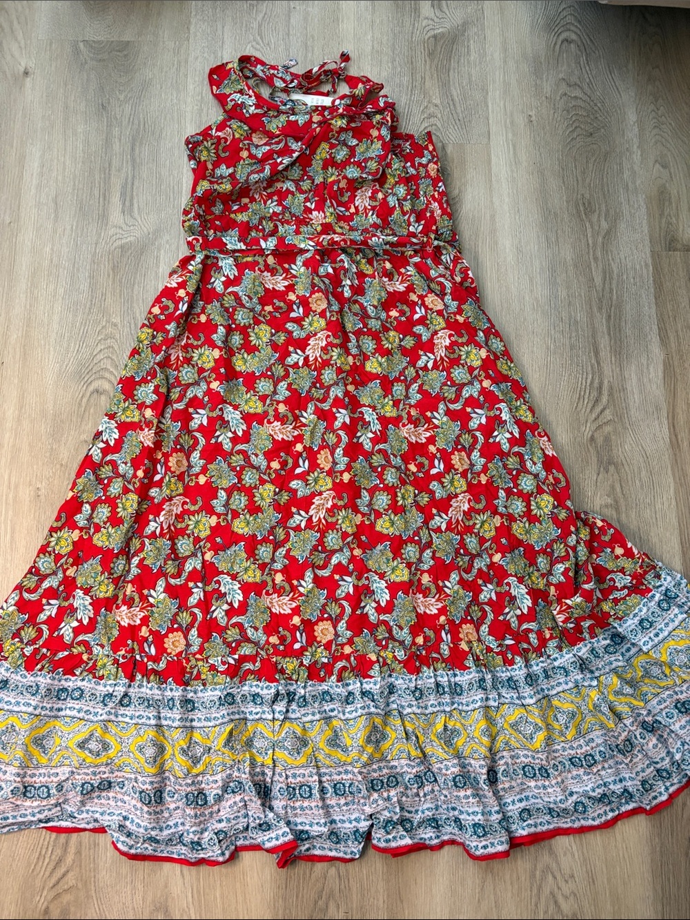 NWT GLM Clothing Boho Floral Halter Maxi Dress size XXL rayon boho festival